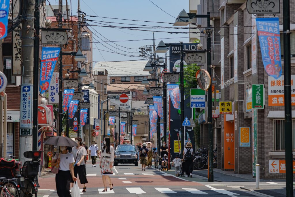 local shop street in Nerima